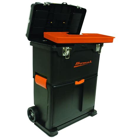 18 in rolling homak tool box with metal latch|homak se series tool box.